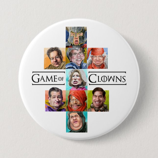 Badge Rond 7,6 Cm Jeu de clowns (Devant)