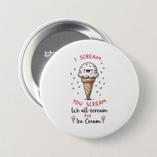 Badge Rond 7,6 Cm Jeu de crème glacée mignonne