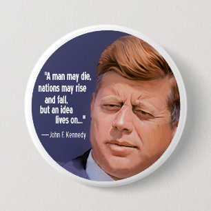 Badge Rond 7,6 Cm JFK : Les vies d'idée dessus