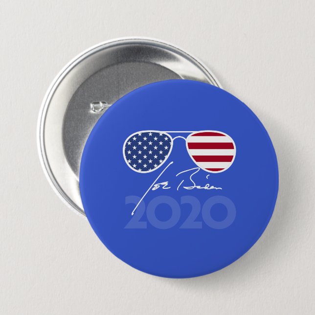 Badge Rond 7,6 Cm Joe Biden Aviators 2020 (Devant & derrière)