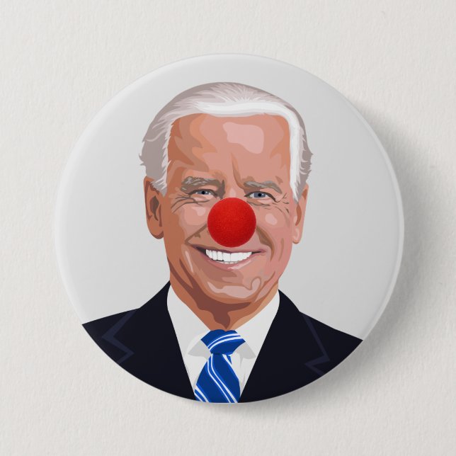 BADGE ROND 7,6 CM JOE BIDEN BOUTONS CLOWN (Devant)