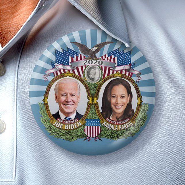 Badge Rond 7,6 Cm Joe Biden Kamala Harris 2020 Collectible Jugate (Collectible Campaign Button - 2020 Election Biden Harris)