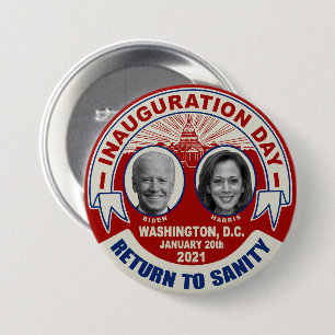 Badge Rond 7,6 Cm Joe Biden Kamala Harris Jour d'inauguration Souven