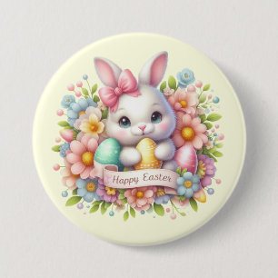 Badge Rond 7,6 Cm Joli lapin de Pâques