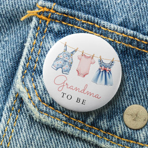 Badge Rond 7,6 Cm Jolie Denim Blue Jean Girl Grand-mère à être