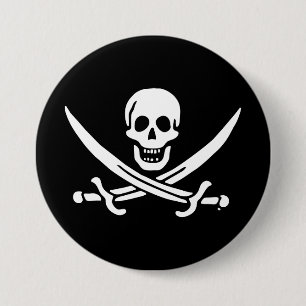 Badge Rond 7,6 Cm Jolly roger drapeau de pirate