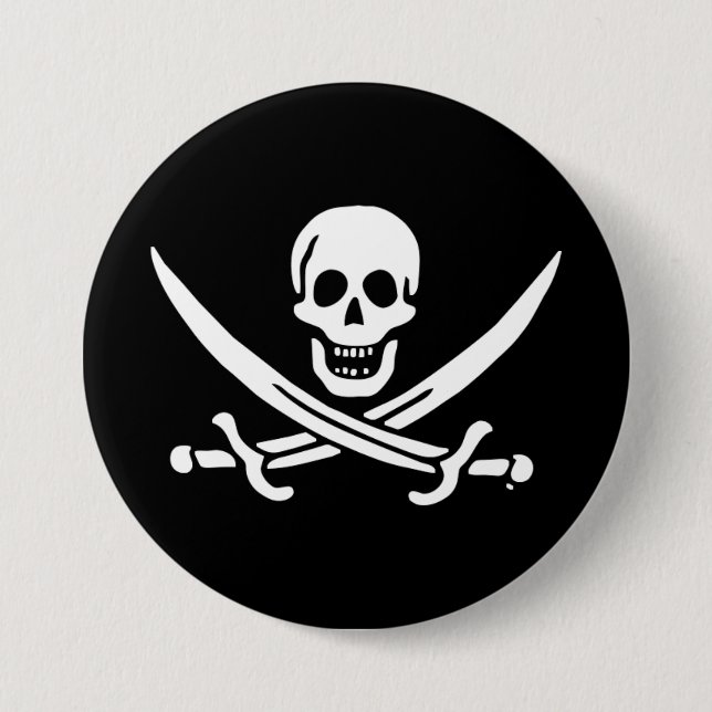 Badge Rond 7,6 Cm Jolly roger drapeau de pirate (Devant)