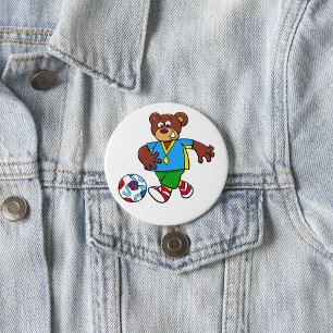Badge Rond 7,6 Cm Joueur de football