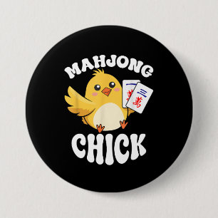 Badge Rond 7,6 Cm Joueur de jeu de société chinoise de Mahjong
