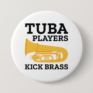Badge Rond 7,6 Cm Joueurs Tuba en laiton