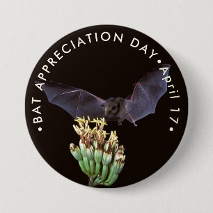 Badge Rond 7,6 Cm Jour d'appréciation des chauves-souris