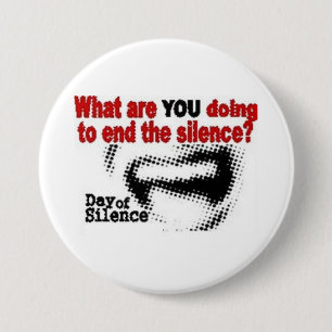 Badge Rond 7,6 Cm Jour de bouton de silence