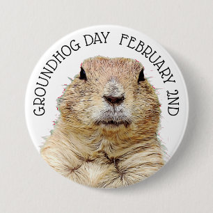 Badge Rond 7,6 Cm Jour de la marmotte Février 2 Février Fête Fête Fa