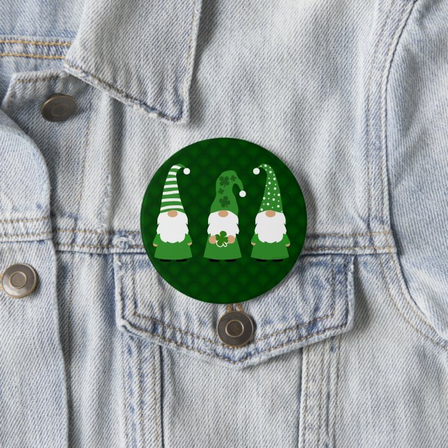 Badge Rond 7,6 Cm Jour de la Saint Patrick Gnomes (En situation)