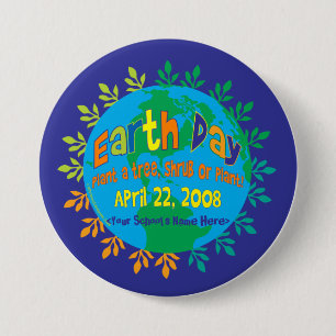 Badge Rond 7,6 Cm Jour de la terre "plante de ~ de BOUTON un arbre