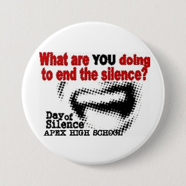 Badge Rond 7,6 Cm Jour de silence (Devant)
