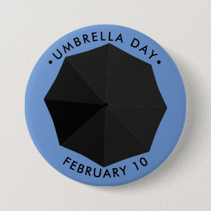 Badge Rond 7,6 Cm Jour des parapluies, Noir