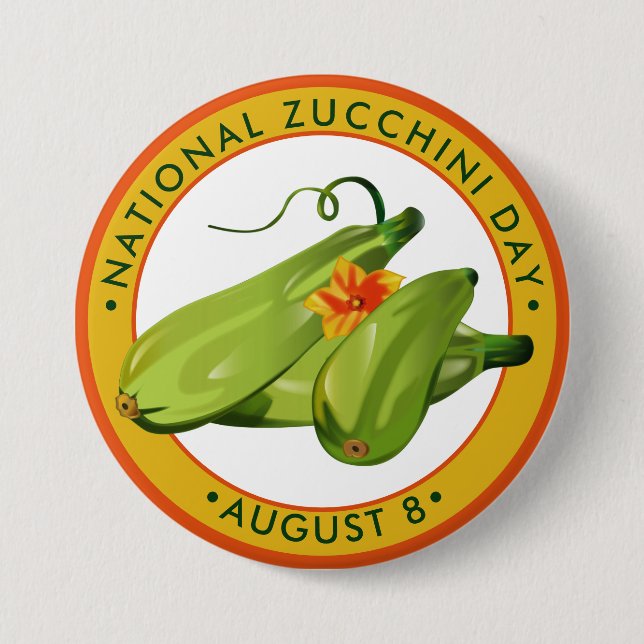 Badge Rond 7,6 Cm Jour national des courgettes (Devant)