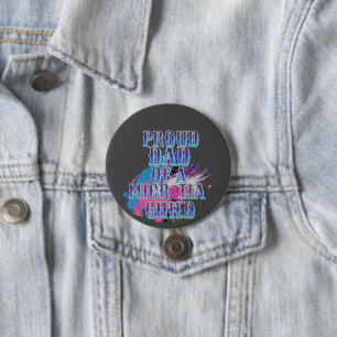 Badge Rond 7,6 Cm Journée de la Microtia rose et pourpre bleu