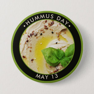Badge Rond 7,6 Cm Journée de l'Hummus