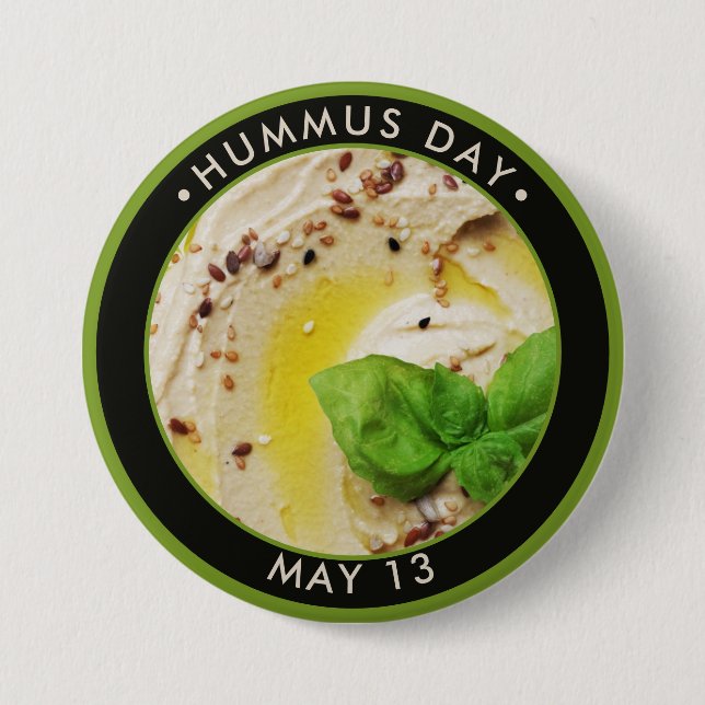 Badge Rond 7,6 Cm Journée de l'Hummus (Devant)