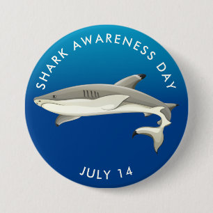Badge Rond 7,6 Cm Journée de sensibilisation aux requins
