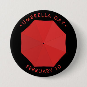 Badge Rond 7,6 Cm Journée des parapluies, Rouge