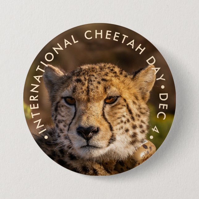 Badge Rond 7,6 Cm Journée internationale de la Cheetah (Devant)