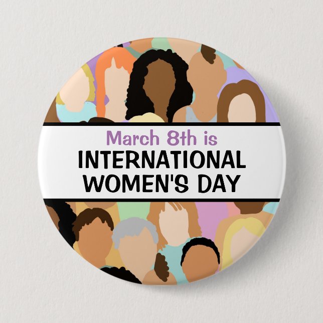 Badge Rond 7,6 Cm Journée internationale de la femme - 8 mars (Devant)