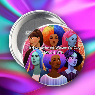 Badge Rond 7,6 Cm Journée internationale de la femme   Célébrer les 