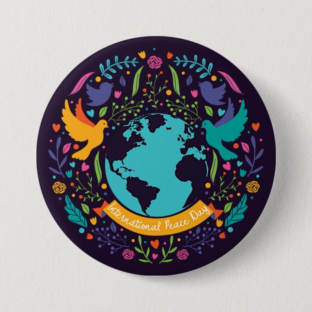 Badge Rond 7,6 Cm Journée internationale de la paix (Devant)