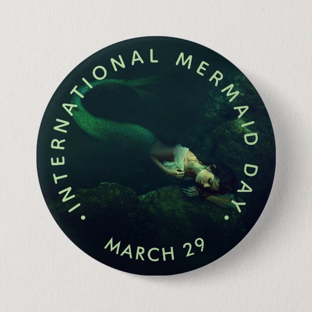 Badge Rond 7,6 Cm Journée internationale de la sirène (Devant)