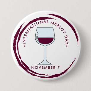 Badge Rond 7,6 Cm Journée internationale du Merlot