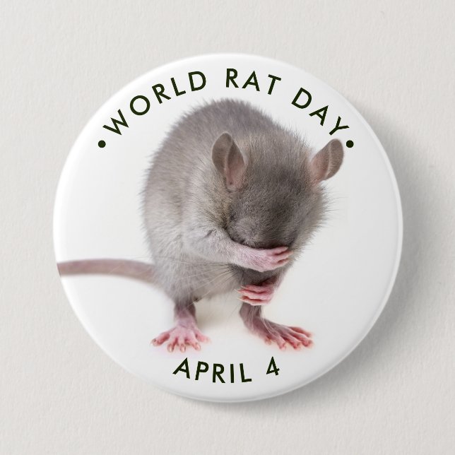 Badge Rond 7,6 Cm Journée mondiale du rat (Devant)