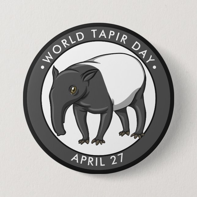 Badge Rond 7,6 Cm Journée mondiale du tapir (Devant)