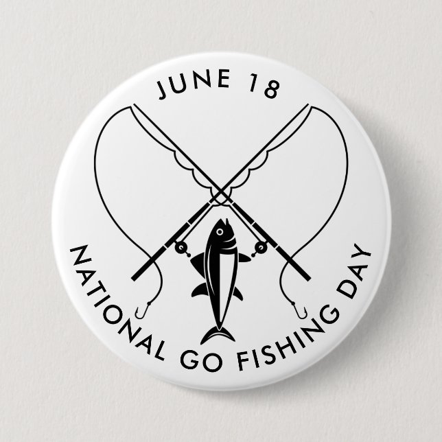 Badge Rond 7,6 Cm Journée nationale de la pêche (Devant)