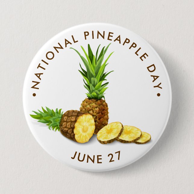 Badge Rond 7,6 Cm Journée nationale de l'ananas (Devant)