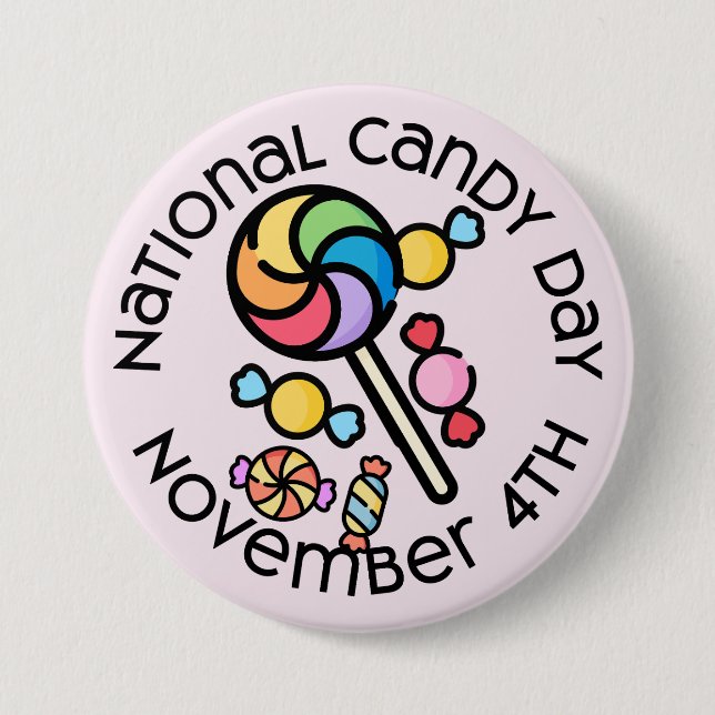Badge Rond 7,6 Cm Journée nationale des bonbons (Devant)