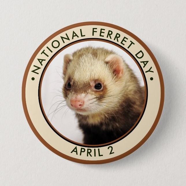 Badge Rond 7,6 Cm Journée nationale des furets (Devant)