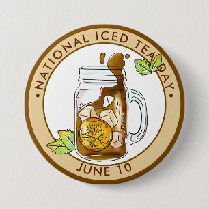 Badge Rond 7,6 Cm Journée nationale du thé glacé
