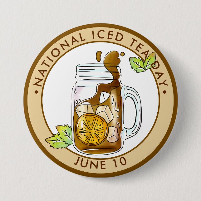 Badge Rond 7,6 Cm Journée nationale du thé glacé (Devant)