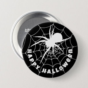 Badge Rond 7,6 Cm Joyeux Araignée d'Halloween sur Cobweb