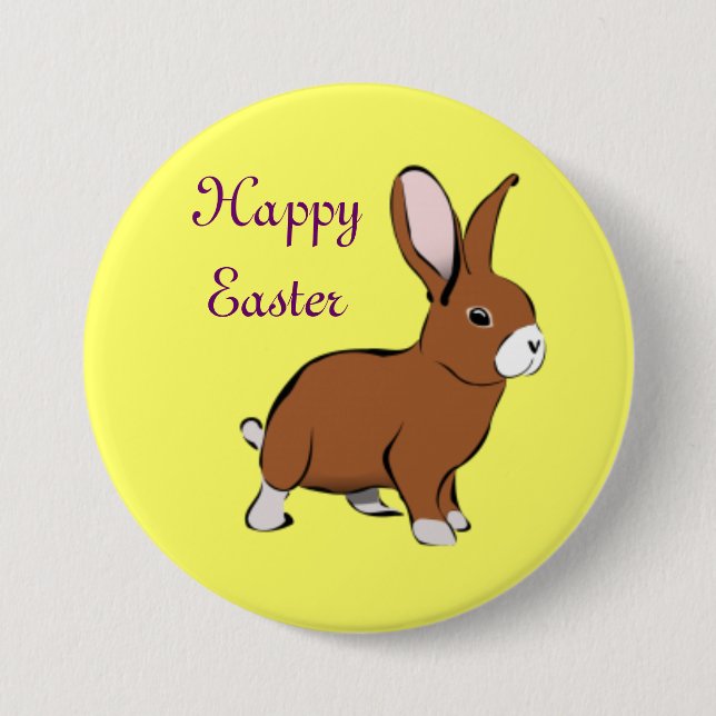 Badge Rond 7,6 Cm Joyeux Bouton de Pâques Pin (Devant)
