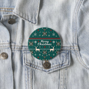 Badge Rond 7,6 Cm Joyeux Noël motif nordique