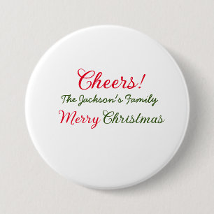 Badge Rond 7,6 Cm joyeux noël vœux ajoutez nom de famille texte phot