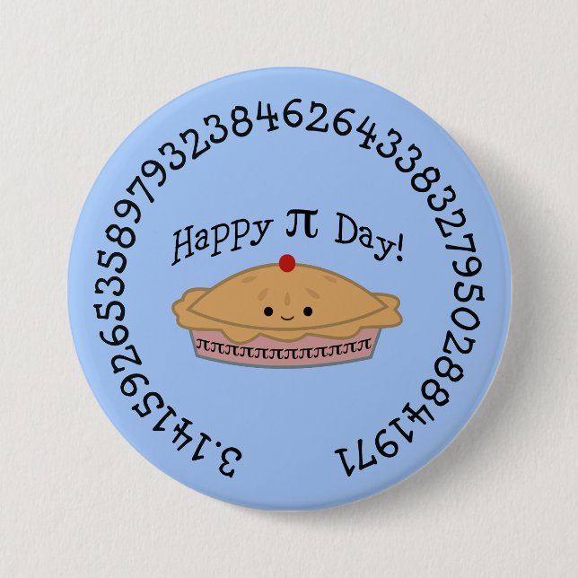 Badge Rond 7,6 Cm Joyeux Pi Day Pie (Devant)