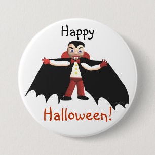 Badge Rond 7,6 Cm Joyeux Vampire d'Halloween