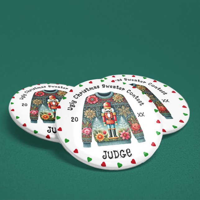 Badge Rond 7,6 Cm Juge moche de Noël (Créateur téléchargé)