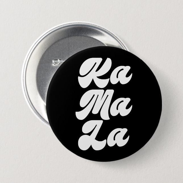 BADGE ROND 7,6 CM KA MA LA (Devant & derrière)