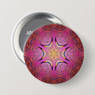 Badge Rond 7,6 Cm Kaleidoscope du coeur radieux